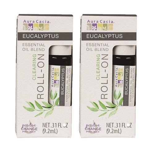 아우라카시아 에센셜 오일 블렌드 클리어링 롤-온 유칼립투스, 9.2ml, 2개