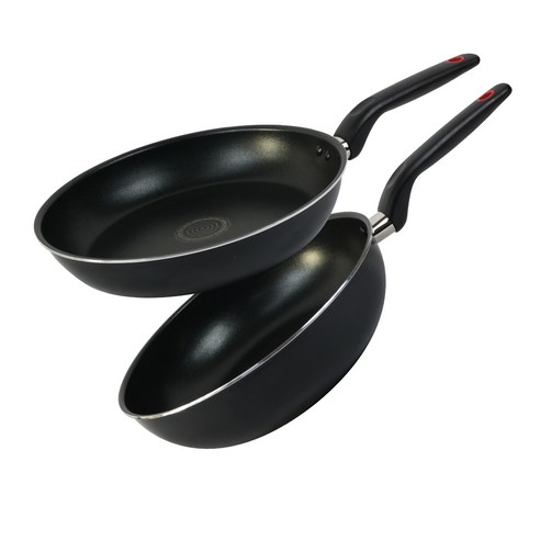 엠앤쿡 K-CHEF IH 인덕션 후라이팬 궁중팬 2종 세트, 후라이팬 28cm + 궁중팬 28cm, 블랙