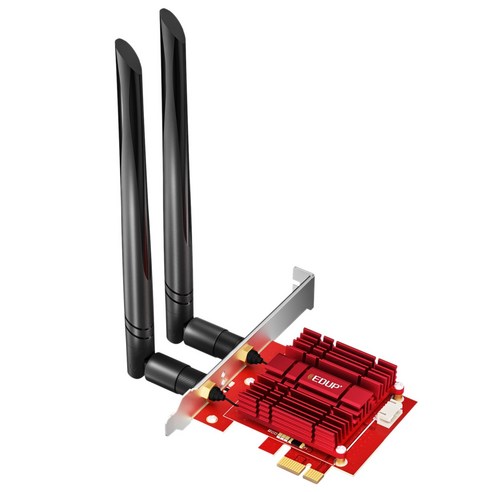 Retemporel EDUP 9636GS 3000Mbps 무선 네트워크 카드 WiFi 6 PCI-E 블루투스 5.1 어댑터 듀얼 밴드 2.4G/5GHz 802.11AC/AX AX200, 1개, 빨간색