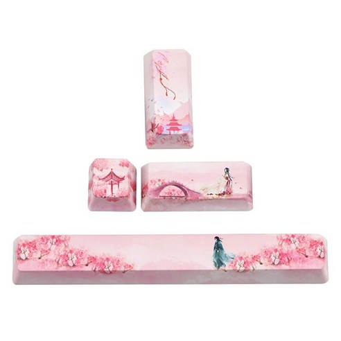 4팩 키캡 세트 PBT 5면 염료 서브드 스페이스 바 6.25U ESC 엔터 키, 170mm, 플라스틱, ㅏ