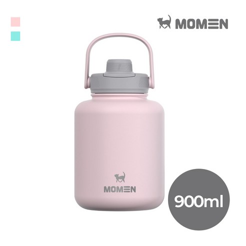모멘 타이니 워터저그 캠핑물통 미니저그 손잡이 보온병, 핑크, 1개, 900ml
