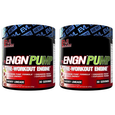 EVLUTIONNUTRITION ENGN 펌프 프리-워크아웃 엔진 체리 라임에이드 맛, 2개, 270g
