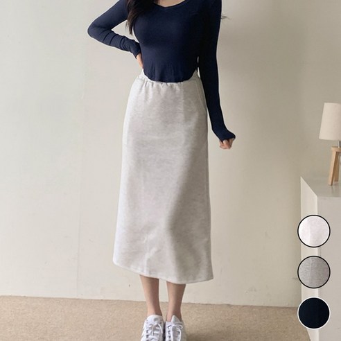 마이보조개 H라인 뒷트임 트레이닝 밴딩 롱 스커트