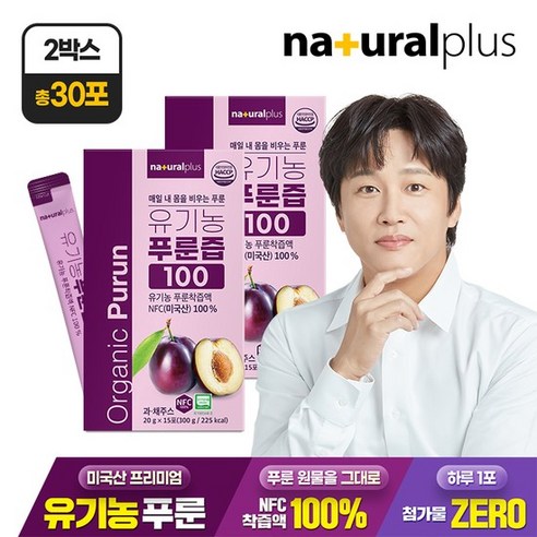 내츄럴플러스 유기농 푸룬즙 100 15p, 300g, 2개