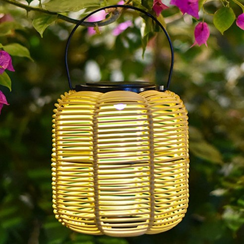 비상 LED 태양광 라탄 조명 정원등 대나무 야외 램프 전등