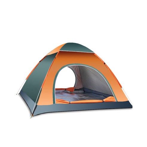 MAY SHOP 야외 텐트 전자동 폴딩 야외 캠핑 비와 자외선 차단 장비, 3-4 사람, 귤색