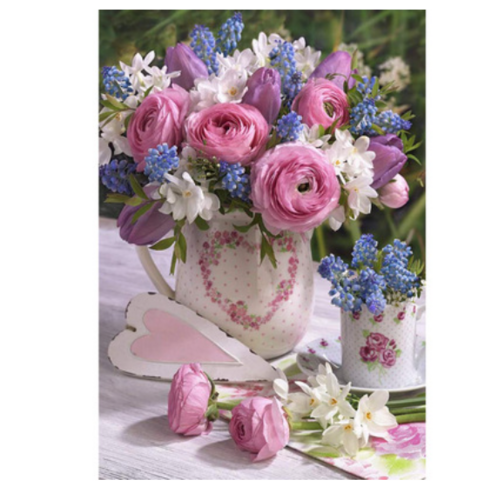 장미 데이지 해바라기 백합 모란 화초 보석십자수 DIY 키트 40*50cm 17종, 005