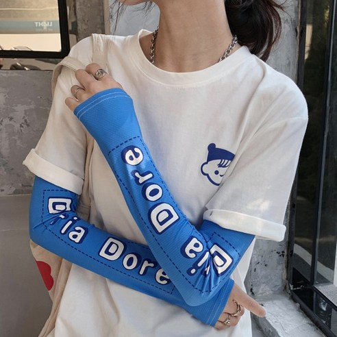 ZZJJC 쿨토시 여자 ins 에어맥스 팔토시 클라인컬러 아이스 긴팔 커버, 클라인블루