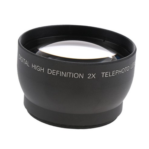 52mm 2x 망원 렌즈 캐논 니콘 소니 카메라 18-55mm, 설명, 블랙, 설명