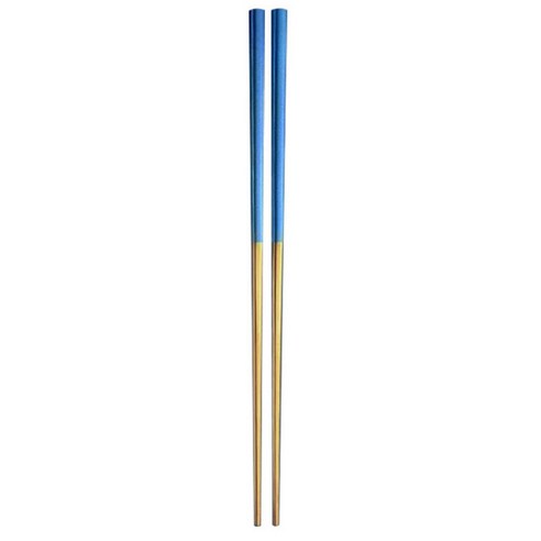 1 쌍 스테인레스 스틸 Chop 스틱 한국어 젓가락 금속 젓가락 초밥 일본 식기류 식당 주방 Flatware, 하나, Blue gold