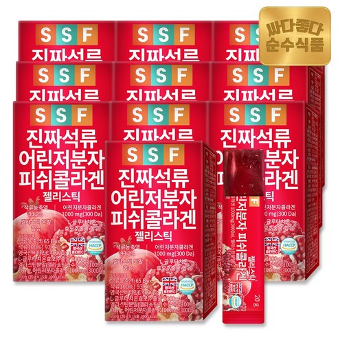 순수식품 석류 저분자 콜라겐 젤리 스틱, 300g, 10개