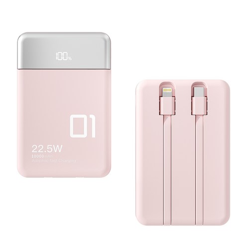 오지렌 고속충전 대용량 보조배터리, 핑크, OJ01-10000mAH