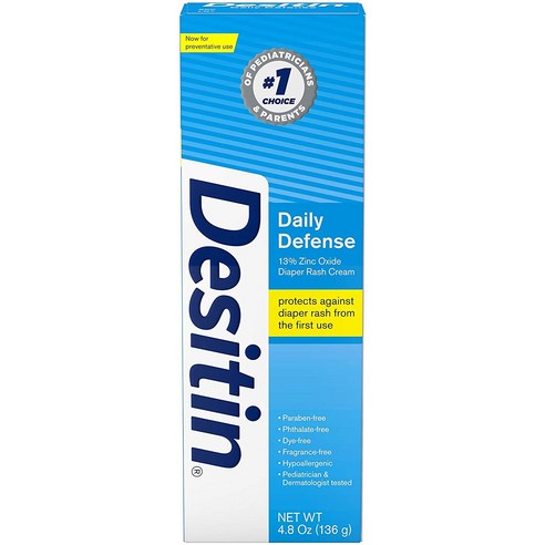 섬세한 아기 피부를 위한 데일리 솔루션, Desitin Daily Defense 기저귀 발진 크림 데시틴
