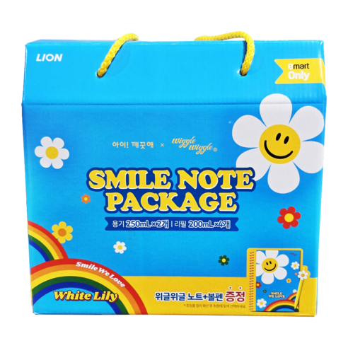 아이깨끗해 위글위글 스마일노트 패키지 SMILE NOTE PACKAGE WIGGLE WIGGLE, 파란색, 1개, 1.3L