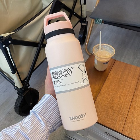 초대용량 물컵 휴대용 외출 야외 운동 물컵 넘어짐 방지 패션 우주컵 보온컵, 북구분, 1400ML