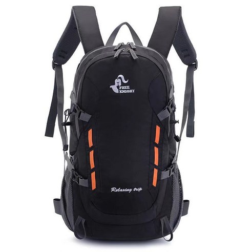 [LF] 40L 야외 가방 여행 방수 스포츠 배낭 대용량 다기능 배낭 트레킹 하이킹 캠핑 가방, Black