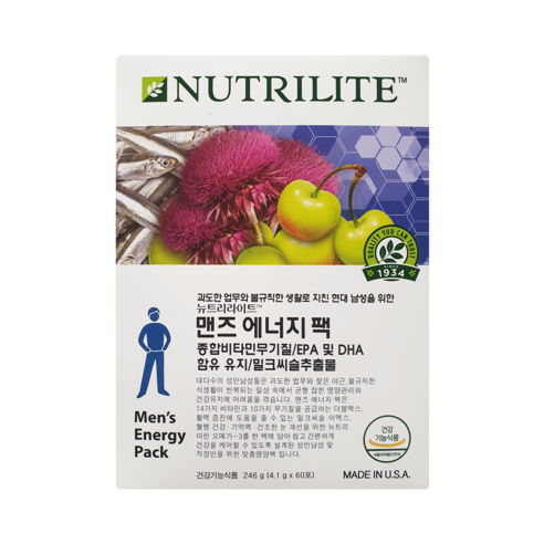 뉴트리라이트 맨즈 에너지 팩 비타민, 5.24g, 60개