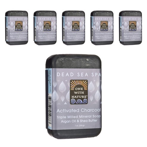 원위드네이쳐 데드 씨 스파 트리플 밀드 미네랄 솝, 200g, 6개, Activated Charcoal