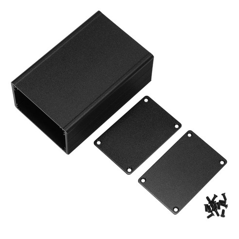 Xzante 알루미늄 합금 악기 쉘 100 X 66 43Mm 전력 증폭기 하우징 DIY PCB 컨트롤러 하우징, 검은 색