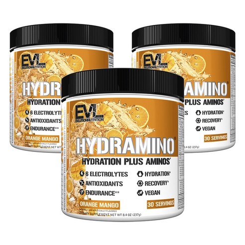 EVLUTIONNUTRITION 하이드로아미노 하이드레이션 플러스 아미노 오렌지 망고 맛