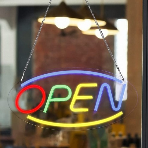 HK.sell 업소용 오픈영업중 간판 OPEN 네온사인