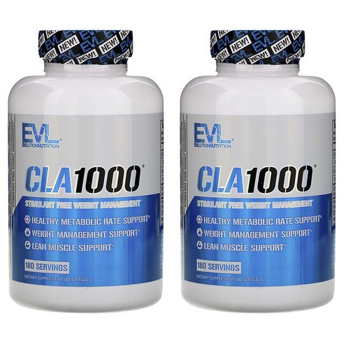  이브리데이 CLA 1000 소프트젤과 네추럴팩터스 CLA 공액리놀레산 함께 시작하는 완벽 다이어트 보조제! 체지방감소제 EVLUTIONNUTRITION CLA 1000 소프트젤, 180개입, 2개