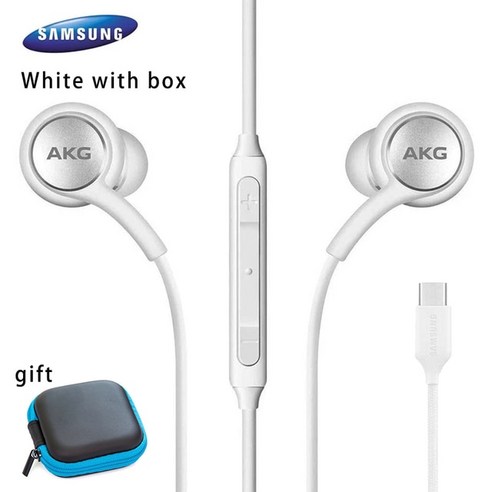 삼성 호환 이어폰 오리지널 타입 C 유선 AKG 마이크 갤럭시 노트 20 울트라 5G S22 S21 S20 Usb Tipe, [01] black