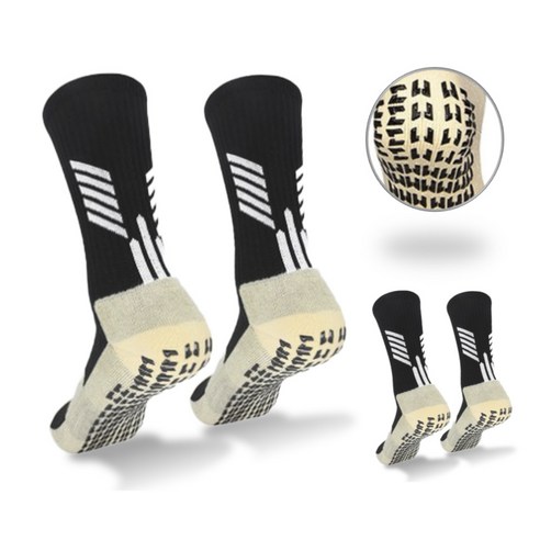 올마이웨이 축구양말 논슬립 스포츠양말 남자 풋살양말 2켤레, 블랙, 2개