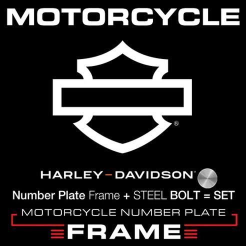 할리 데이비슨 바이크 번호판가드 MFMC13 - HARLEY DAVIDSON 3LINE + BOLT-미니에프, D13, 1개