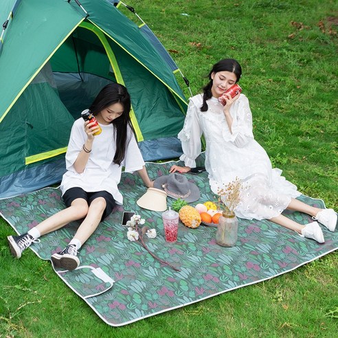 DFMEI 피크닉 패드 방수 모이스처 패드 플러스 두꺼운 캠프, DFMEI 녹색 잔디 100 * 150cm 그물 붉은, {"패션의류/잡화 사이즈":"100 * 150cm"}