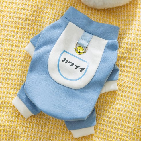 숑숑펫 애완동물 귀여운 코스프레 긴팔 베이직 올인원, 1개, 블루