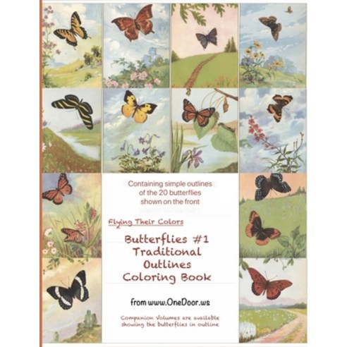 Butterflies #1 Traditional Outlines Coloring Book Paperback, Independently Published