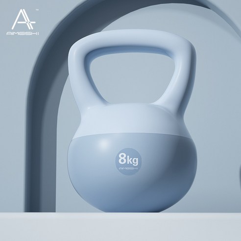 소음 없는 투톤 말랑한 소프트 스윙 케틀벨, 8kg, Blue, 1개
