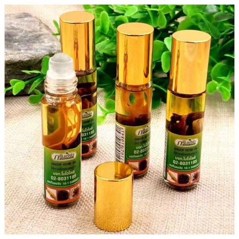 (당일발송) 태국 노보라이프 정식 야몽오일 그린허브오일 green herb oil 야몽스틱 인삼뿌리 아로마오일 당일배송 3개, 8g