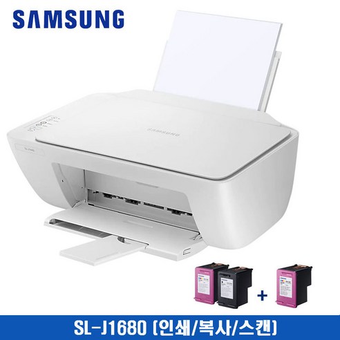 삼성 SL-J1680(SL-J1660) 칼라복합기 가정용 사무용 인쇄+복사+스캔 무한잉크 프린트 잉크포함, J1680(본체), 정품(카트리지1세트+칼라) 삼성잉크젯복합기