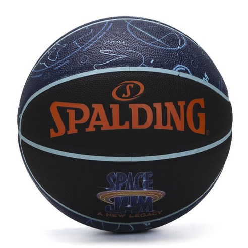 스팔딩 에어 슬램 덩크 2 조인트 시리즈 농구공 블랙 + 블루, 1개, 77-230Y