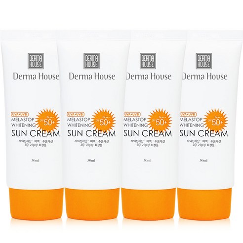 멜라스톱 화이트닝 썬크림 50ml x 4개 / 미백 주름개선 자외선차단 3중기능성 SPF50+PA+++, 50ml, 4개