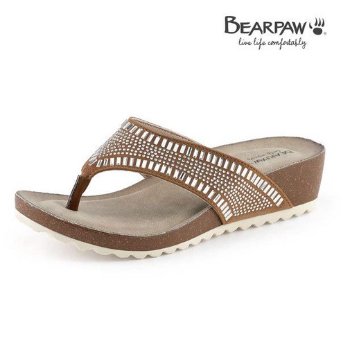 베어파우(BEARPAW) 여성 DARIA 큐빅 쪼리 K2080058NB-W