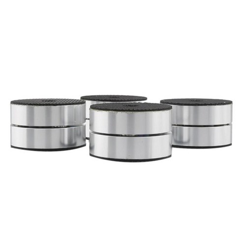 스피커 충격 흡수 스파이크 패드 앰프 발 분리 받침대 사용하기 쉬운, 40mm, 알루미늄 합금, 4 조각 실버