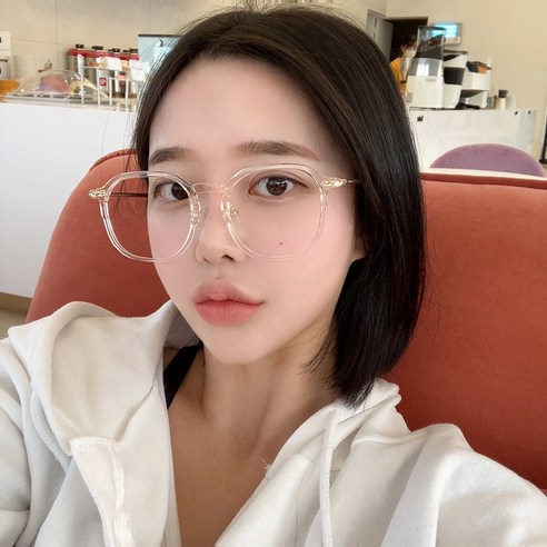 안경테 VANANA2 남녀 커플 각진 라운드 유니크 투명 슬림 뿔테 안경 Best Top3