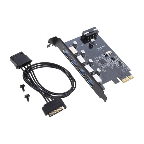 4 포트 USB3.0 PCI-E 확장 카드 4 포트 USB3.0 PCI-E Express 카드 스플리터 전원 커넥터 PCIE 어댑터 빠른 확장