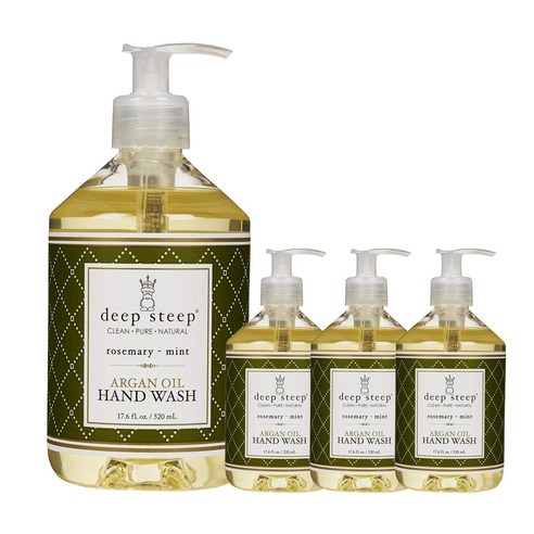 딥스팁 아르간 오일 핸드 워시, Rosemary - Mint, 520ml, 4개