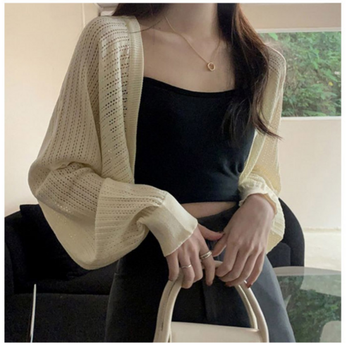 루나위시 여리핏볼레로가디건 에어컨가디건 여성여름가디건