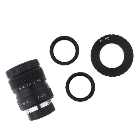 25mm F1.4 C-마운트용 필터 어댑터 어댑터 링이 있는 CCTV 렌즈 렌즈 바 상점 및 주차장용 - 설명된 대로, 설명, 블랙, 금속