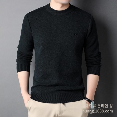Mao겨울 중년 남성 양털 안감 스웨터 남자 라운드 넥 니트 스웨터 따뜻한 아빠 겨울 셔츠 유행 남자