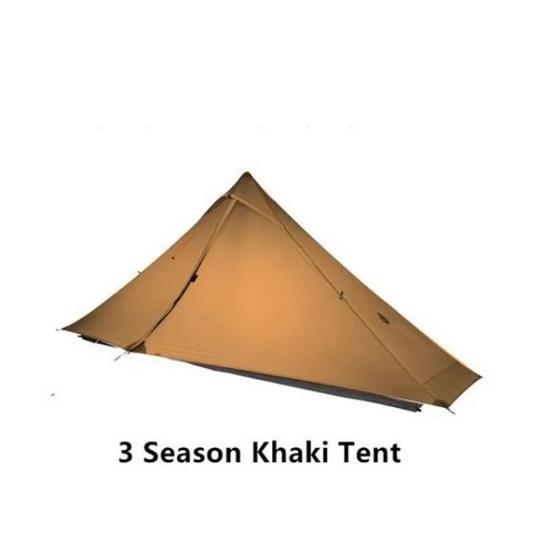 3F UL 기어 란산 1 프로 인용 야외 초경량 캠핑 텐트 3 시즌 전문 20D 나일론 양면 실리콘 텐트, 3 Season Khaki Tent