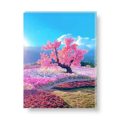 루야스 DIY 보석십자수 캔버스형 액자형 취미생활 40x50cm 1세트, 18_사쿠라 나무