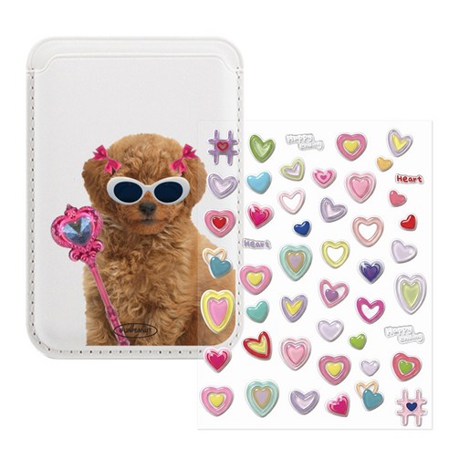 언피넛 하이틴 스티커꾸미기 댕냥이 DIY세트, 1개, MP099 화이트댕댕