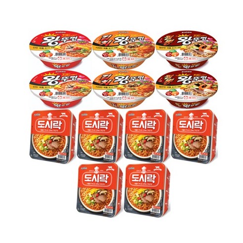 도시락6개+왕뚜껑2개+김치왕뚜껑2개+짬뽕왕뚜껑2개, 1세트