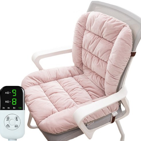 Sorpci 1인용 전기방석 온열방석 소파 등받이 의자 전기매트 돼지코 증정, 핑크 계절가전